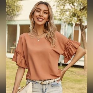 Frill bell sleeve blouse